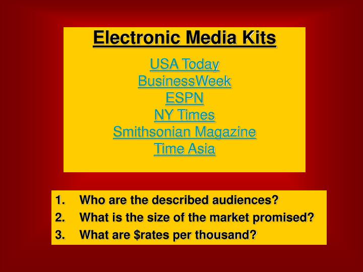 electronic media kits usa today businessweek espn ny times smithsonian magazine time asia