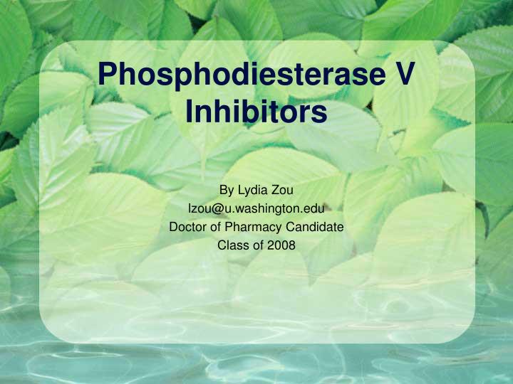 phosphodiesterase v inhibitors