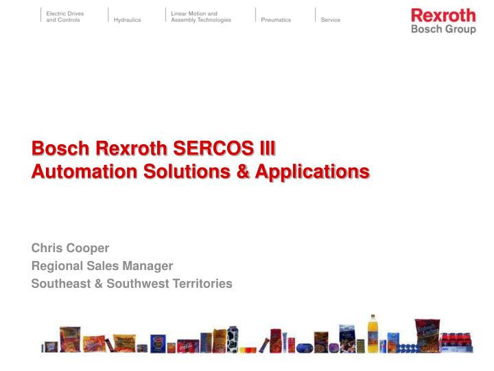 bosch rexroth sercos iii automation solutions applications