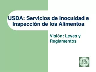 USDA: Servicios de Inocuidad e Inspección de los Alimentos