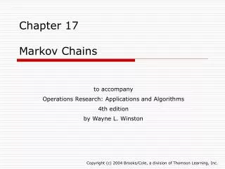 Chapter 17 Markov Chains