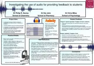 Investigating the use of audio for providing feedback to students