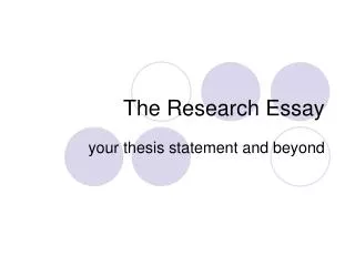 The Research Essay