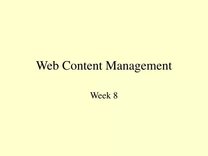 web content management