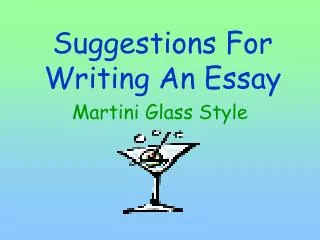 Suggestions For Writing An Essay