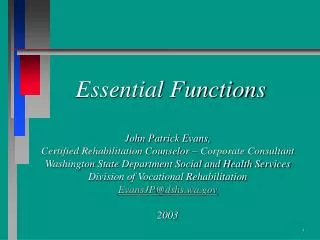 Essential Functions