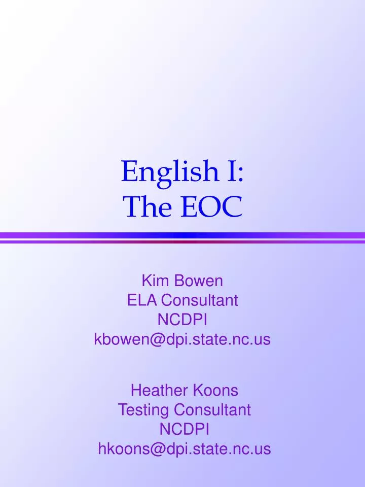 english i the eoc