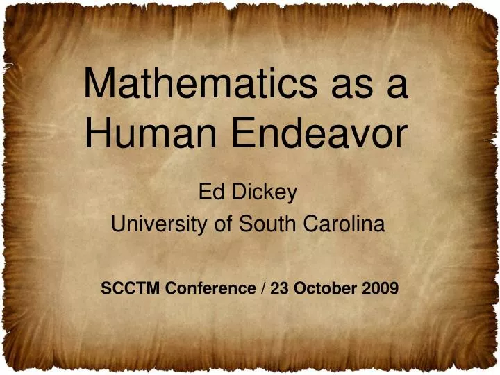 mathematics as a human endeavor