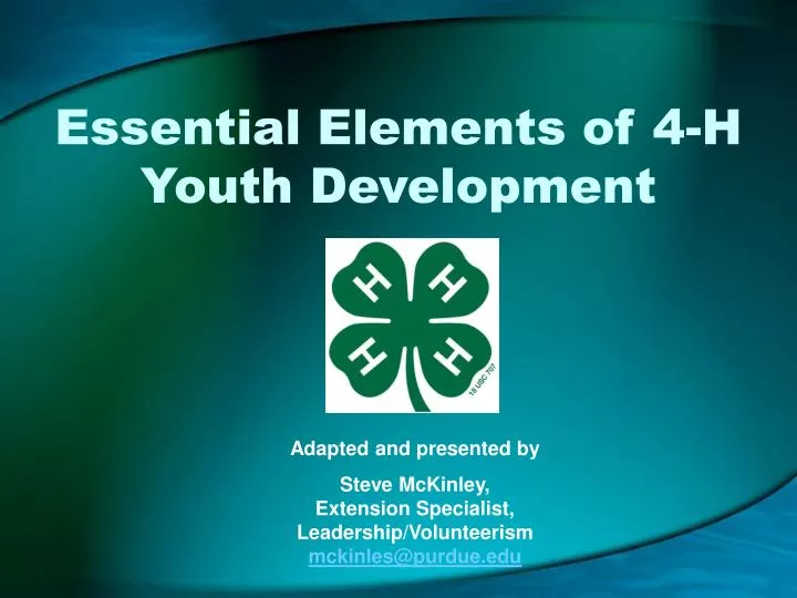 essential elements of 4 h youth development