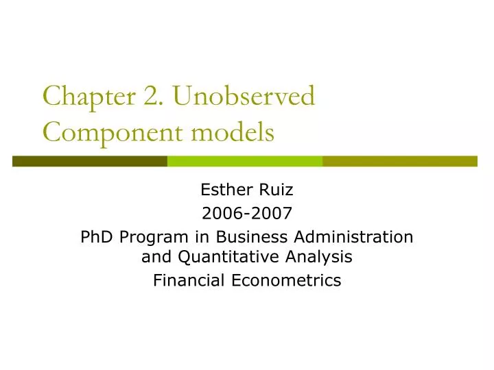 chapter 2 unobserved component models