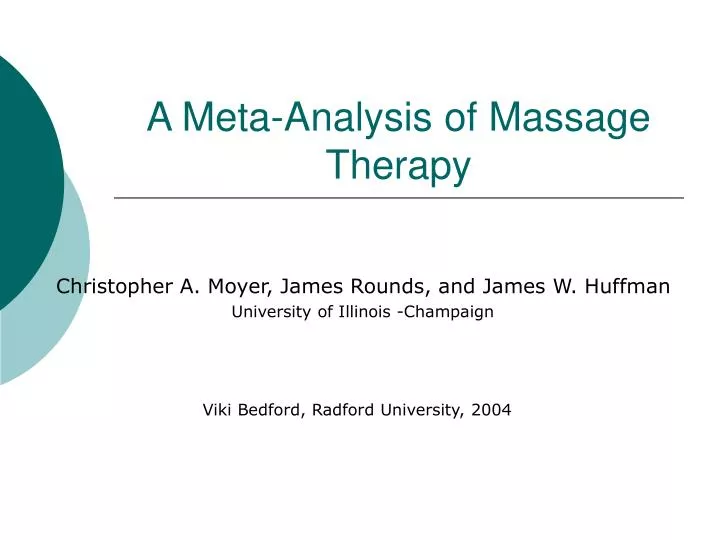 a meta analysis of massage therapy