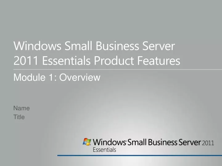 windows small business server 2011 essentials product features