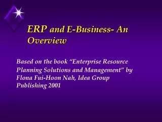 ERP and E-Business- An Overview