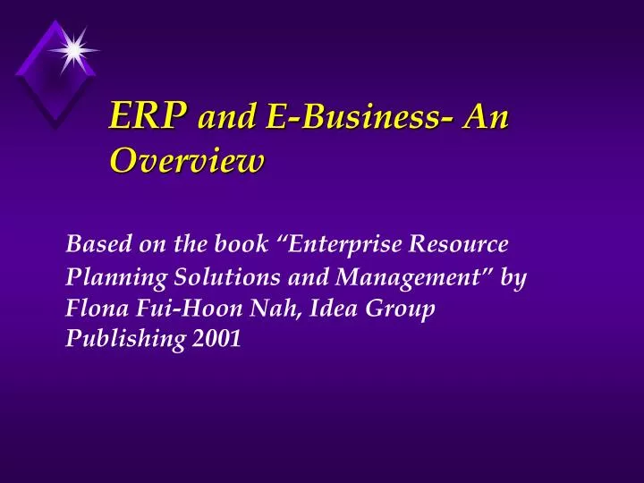 erp and e business an overview