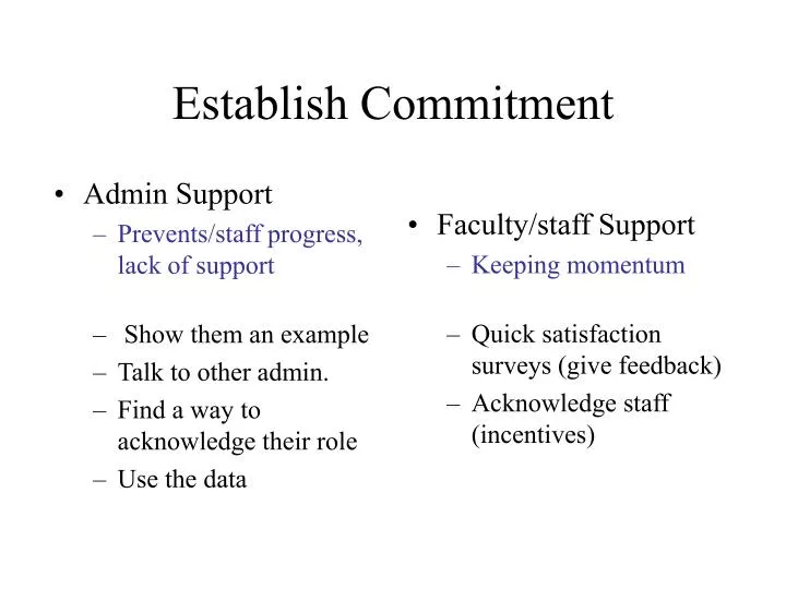 establish commitment