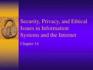 Security, Privacy, and Ethical Issues in Information Systems and the Internet
