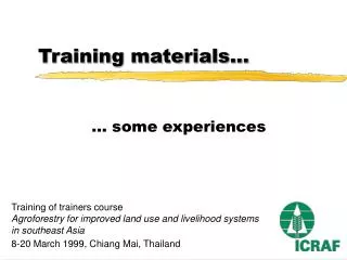 Training materials...