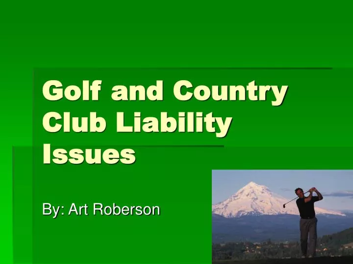 golf and country club liability issues