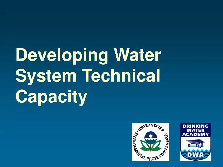 developing water system technical capacity