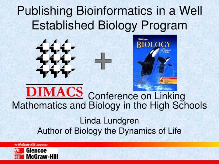 publishing bioinformatics in a well established biology program