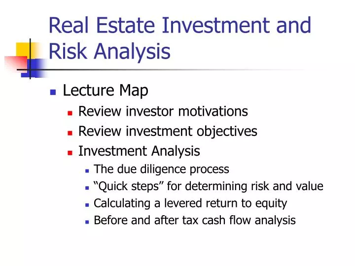 real estate investment and risk analysis
