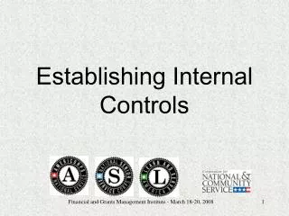 Establishing Internal Controls