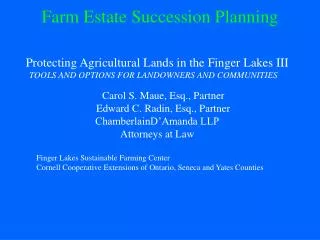 Farm Estate Succession Planning