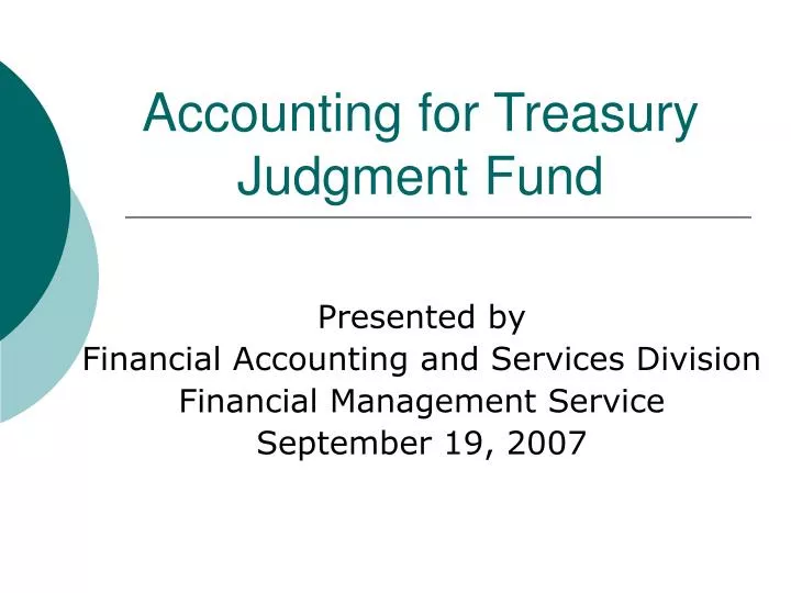 accounting for treasury judgment fund