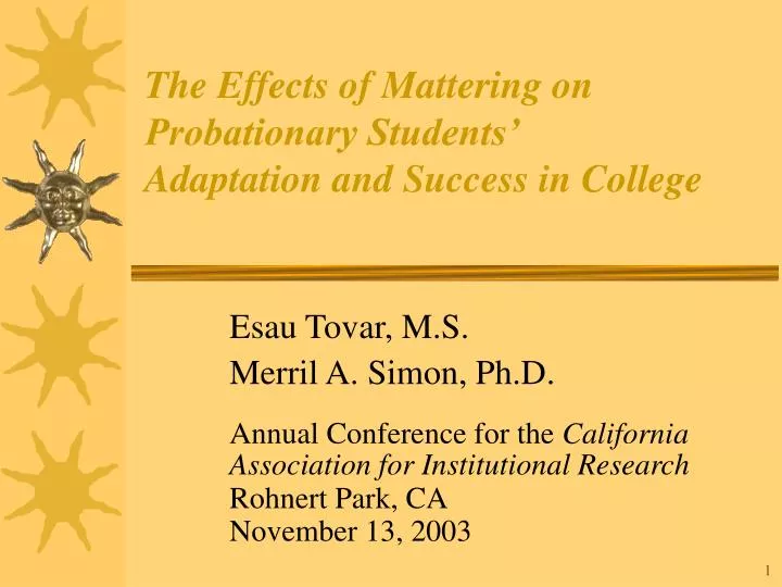 the effects of mattering on probationary students adaptation and success in college