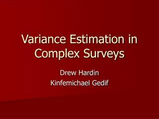Variance Estimation in Complex Surveys