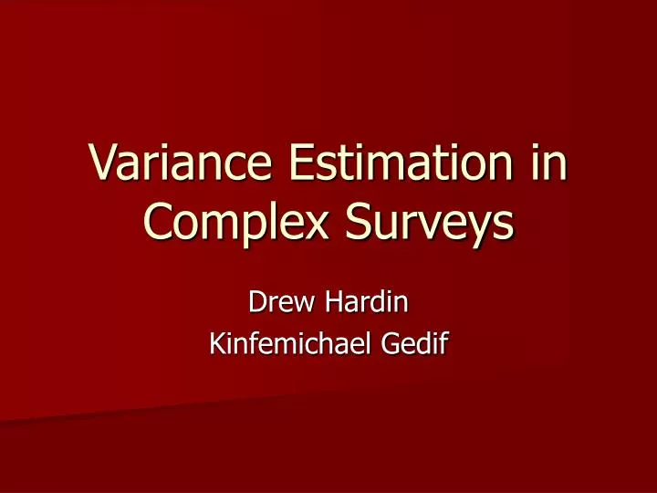 variance estimation in complex surveys