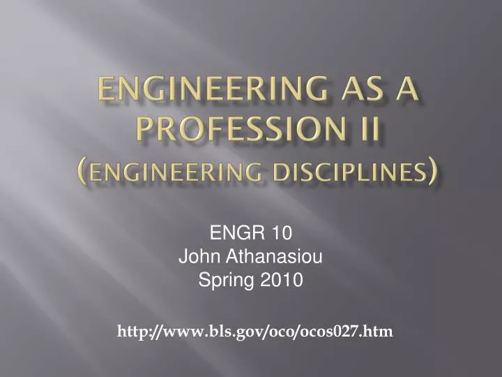 engineering as a profession ii engineering disciplines