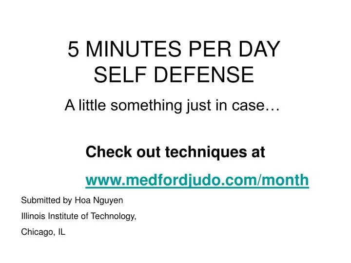 5 minutes per day self defense