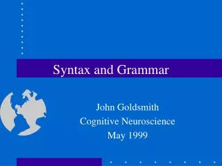Syntax and Grammar