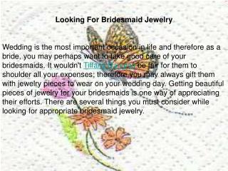 Looking For Bridesmaid Jewelry