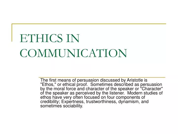 ethics in communication