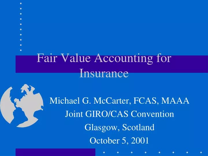 fair value accounting for insurance