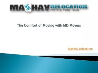 The Comfort of Moving with MD Movers