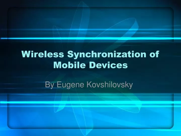 wireless synchronization of mobile devices