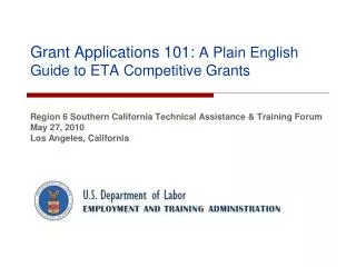 Grant Applications 101: A Plain English Guide to ETA Competitive Grants