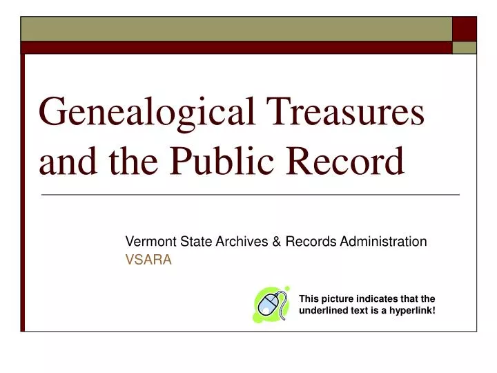 genealogical treasures and the public record