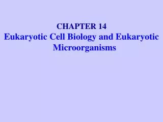 CHAPTER 14 Eukaryotic Cell Biology and Eukaryotic Microorganisms