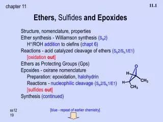 Ethers, Sulfides and Epoxides