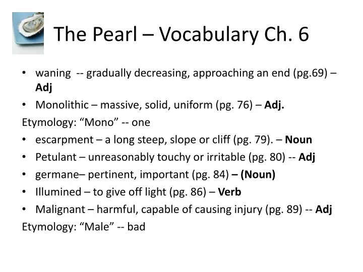 the pearl vocabulary ch 6