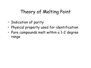 Theory of Melting Point