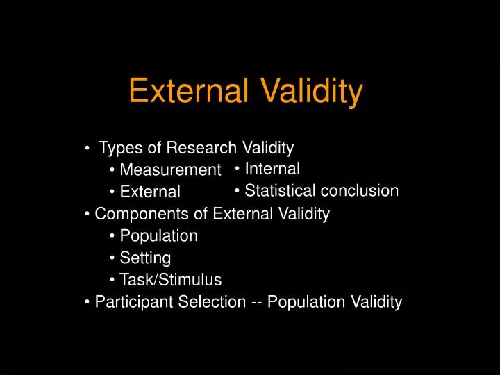 external validity