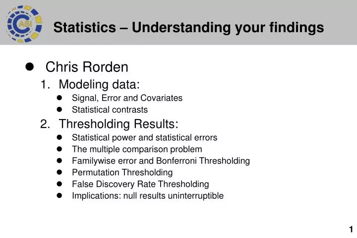 statistics understanding your findings