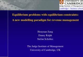 Equilibrium problems with equilibrium constraints: A new modelling paradigm for revenue management