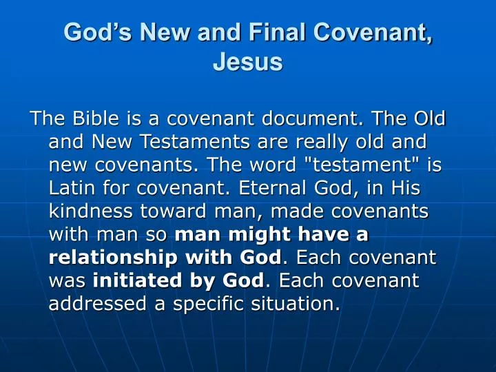 god s new and final covenant jesus