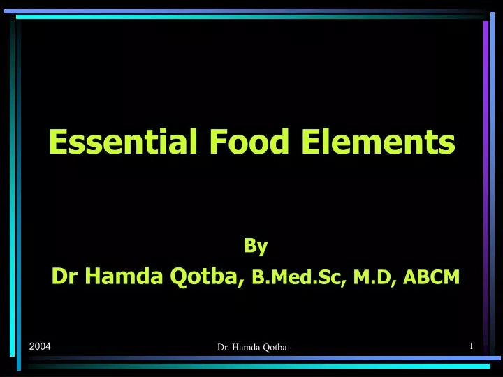 essential food elements
